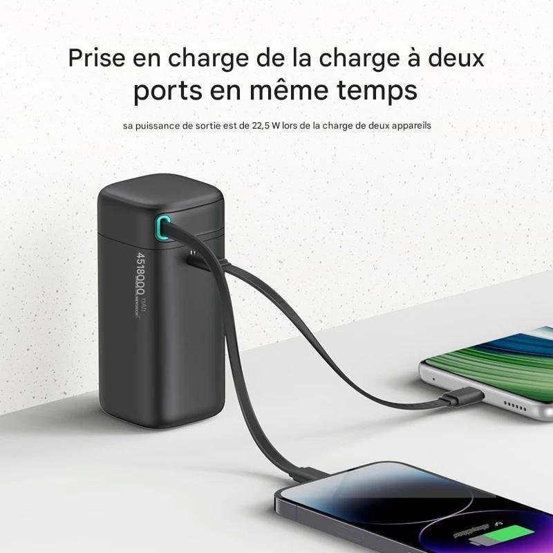 Batterie D'alimentation Portable Cable Rétractable - Beconnectlt