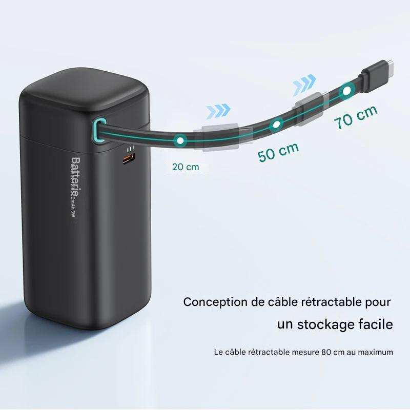 Batterie D'alimentation Portable Cable Rétractable - Beconnectlt