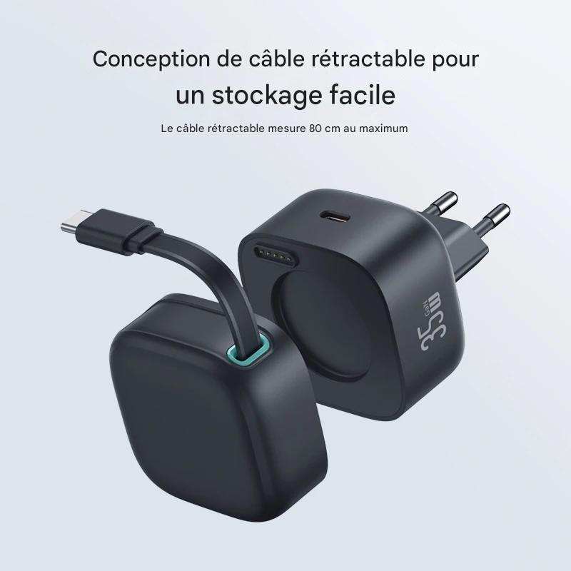 Chargeur Rapide avec Enrouleur Intégré pour IPhone 15 Pro Max/ Xiaomi /Samsung - Beconnectlt